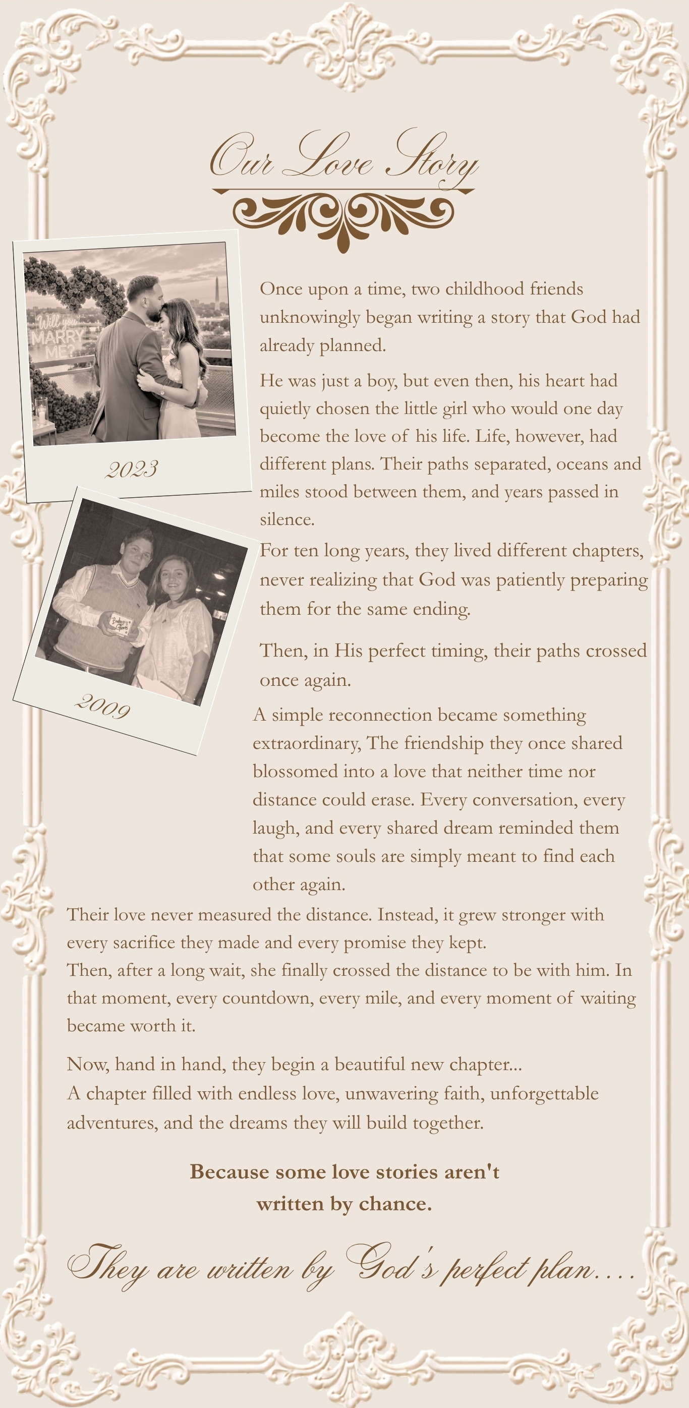 Our Love Story — two childhood friends, reunited in God's perfect timing